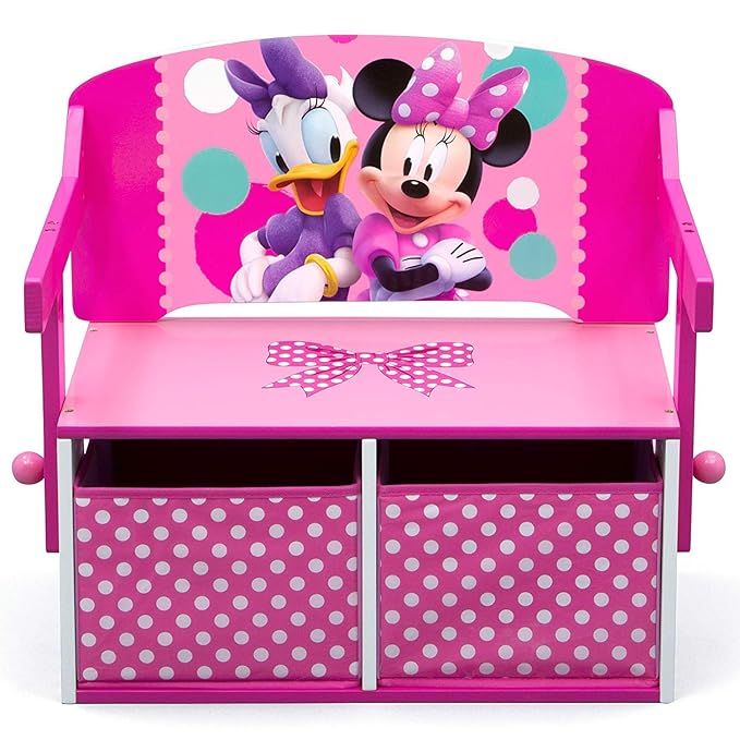 Delta Children Kids Convertible Activity Bench - Greenguard Gold Certified, Disney Minnie Mouse
