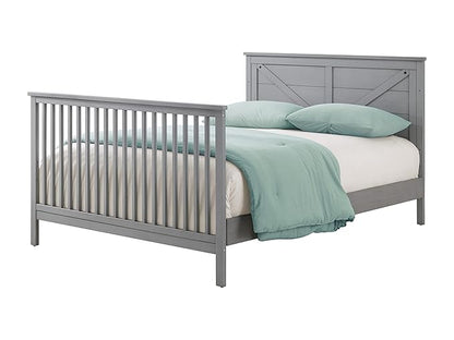 Oxford Baby Montauk Crib to Full-Size Bed Conversion Kit, Farmhouse Gray, GreenGuard Gold Certified