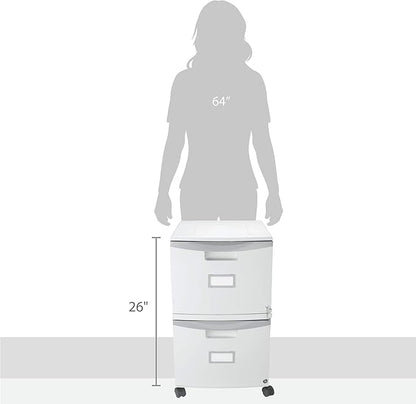 Storex 61310A01C File Cabinet, 1-Pack, Grey/Dark Grey