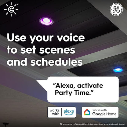 Cync GE BR30 LED Smart Light Bulbs, Indoor Floodlight Bulb, Color Changing Light Bulb, WiFi Lights, Works with Amazon Alexa and Google Assistant, 9.5 Watts (2 Pack)