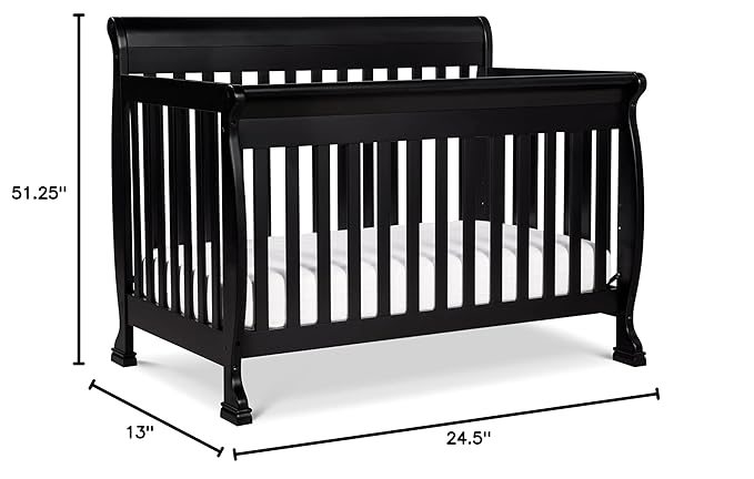 DaVinci Kalani 4-in-1 Convertible Crib in Ebony, Greenguard Gold Certified