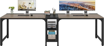 90.5 Inch Large Double Home Office Compuer Desk Two Person Study Table