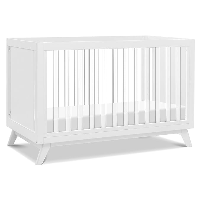 DaVinci Otto 3-in-1 Convertible Crib in White with Acrylic Slats, Greenguard Gold Certified