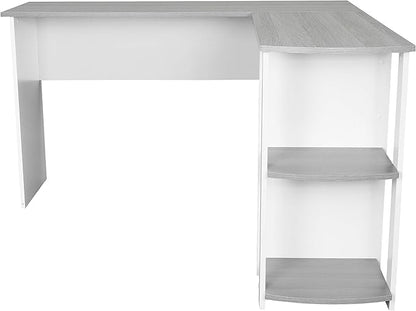 NicBex Laik-DW-00037-DX Desks, 53.5" W x 51.5" D x 29.75" H, White+Gray