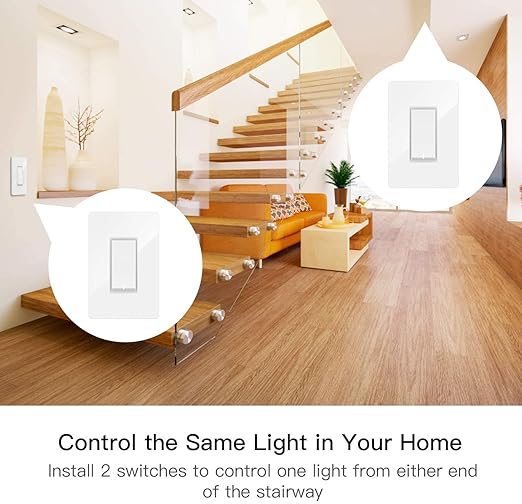 TREATLIFE 3 Way Smart Switch 4 Pack, 2.4Ghz WiFi Smart Light Switch 3 Way Switch Works with Alexa, Google Home and SmartThings, Remote Control, FCC, Schedule, Neutral Wire Required