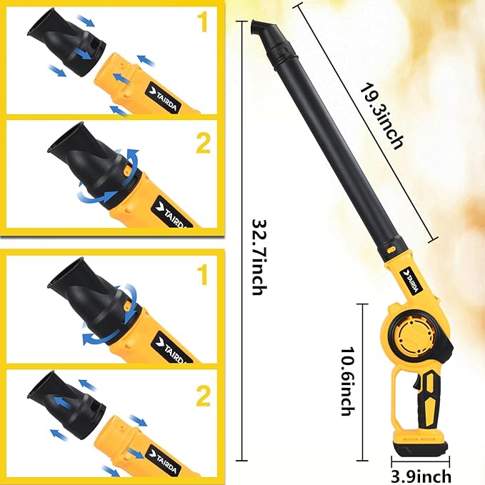 Cordless Leaf Blower for Dewalt 20V Max Battery (NO Battery), 200MPH Mini Leaf Blower with 3 Variable Speed, Electric Handheld Leaf Blower for Yard Care,Patio,Porch,Workbench Clean (Bare Tool)
