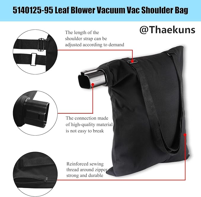 5140125-95 Shoulder Bag, Leaf Blower Vacuum for Black & Decker BV3100