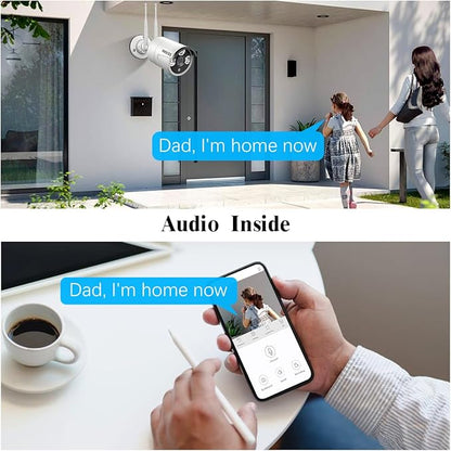 (Dual Antennas for Wi-Fi Enhanced) AI Human Detected 2K 3.0MP Wireless Security Camera System, Video Surveillance NVR Kits