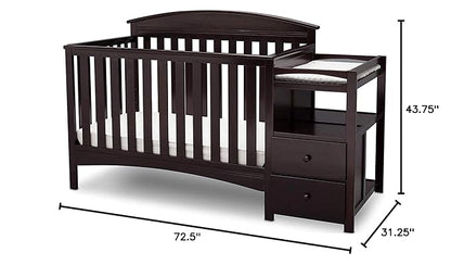 Delta Children Abby Convertible Crib and Changer, Dark Chocolate