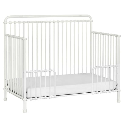Namesake Winston 4-in-1 Convertible Metal Crib in Washed White, Greenguard Gold Certified