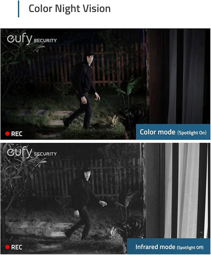 eufy Security eufyCam 2C Pro 2+1 Kit with Solar Panel 2W, Wireless Home Security System with 2K Resolution, 180-Day Battery Life, HomeKit Compatibility, IP67, Night Vision, and No Monthly Fee.