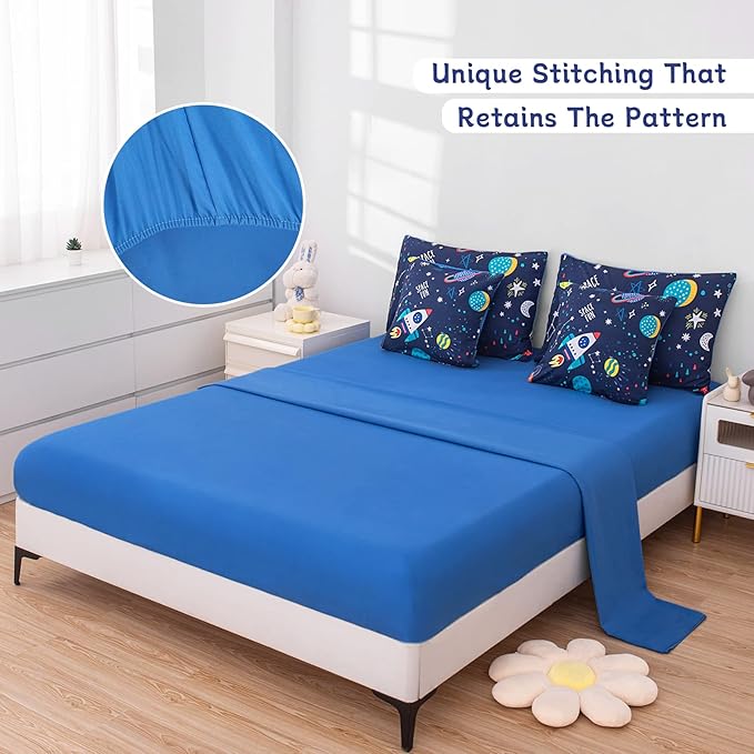 Twin Comforter Set for Boys Girls Space Bedding,Twin Size Comforter Sets Galaxy Bedding Comforter Quilt Set Kids 7pieces,Full Size Bedding Sets with Comforter and Sheets