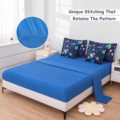 Twin Comforter Set for Boys Girls Space Bedding,Twin Size Comforter Sets Galaxy Bedding Comforter Quilt Set Kids 7pieces,Full Size Bedding Sets with Comforter and Sheets