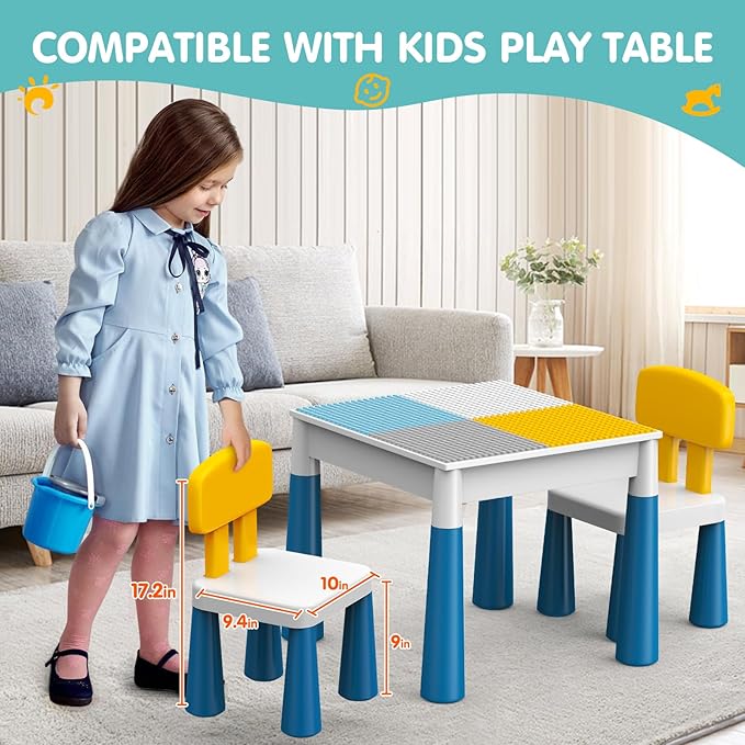 2 Pcs Plastic Toddler Chairs: Kids Chair for Table Birthday Gifts Step Stool Lightweight Indoor Outdoor School Playroom Nursery Beach Camping Activity Small Chair for Kids Boys Girls Age 3-10