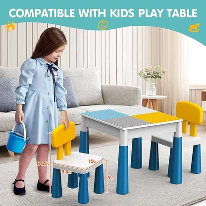 2 Pcs Plastic Toddler Chairs: Kids Chair for Table Birthday Gifts Step Stool Lightweight Indoor Outdoor School Playroom Nursery Beach Camping Activity Small Chair for Kids Boys Girls Age 3-10