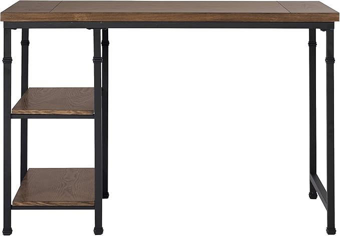 Linon Rhett Two Shelf Desk, Black
