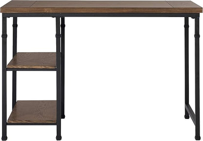 Linon Rhett Two Shelf Desk, Black