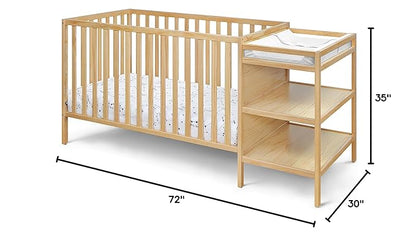 Suite Bebe Palmer Island 3-in-1 Convertible Crib and Changer Combo in Natural