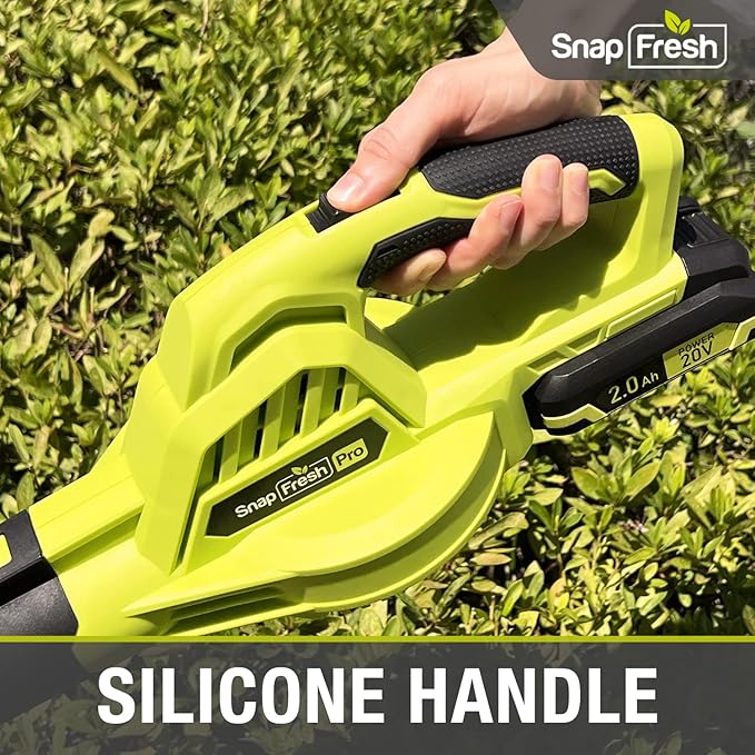 SnapFresh Cordless Leaf Blower - 20V Leaf Blower Cordless with 2.0Ah Li-ion Battery & Fast Charger, 130 MPH 140CFM Electric Leaf Blower Battery Powered Lightweight Sweeper for Sidewalk Hard Surfaces