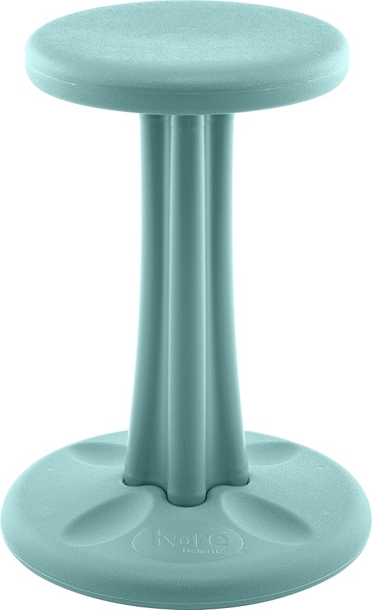 Kore Kids Pre-Teen Wobble Chair - Flexible Seating Stool for Classroom, Home & School, ADD/ADHD - Made in The USA - Age 10-11, Grade 5-6, Teal (18.7in)