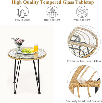Bistro Table and Chairs Set of 2, OneSize, Pale Brown
