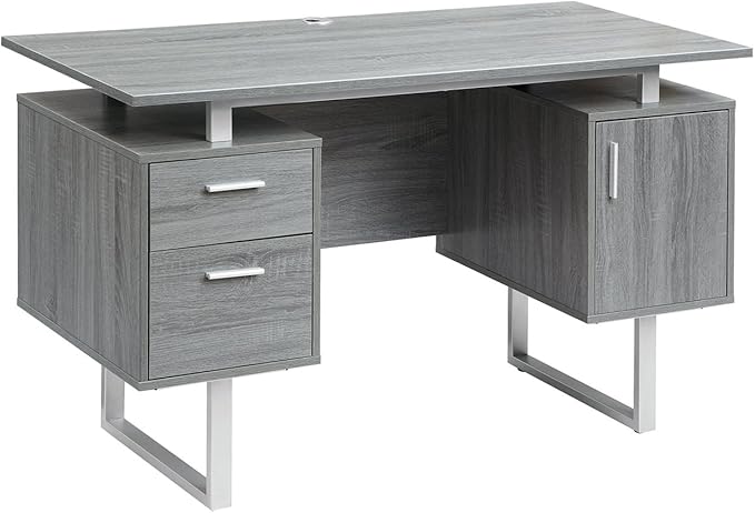 NicBex Laik-DW-00042-DX Desks, 51.25" W x 23.25" D x 29.75" H, Gray