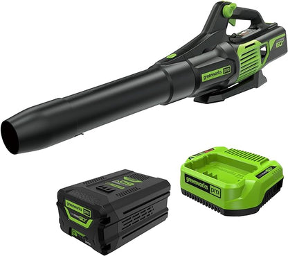 Greenworks 60V 610 CFM Cordless Leaf Blower, 2.5 Ah Battery and Rapid Charger