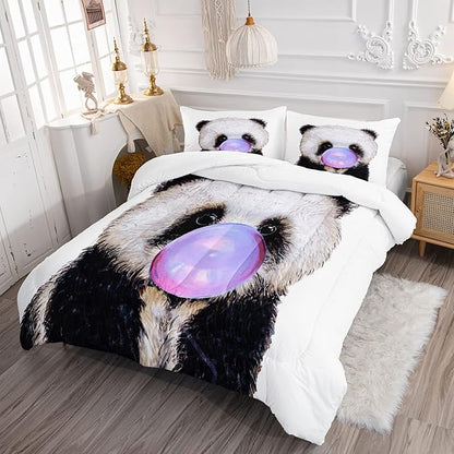 CVHOUSE Panda Bedding Set,Panda Comforter Twin,Cute Panda Comforter Set for Girls Kids Teens,Kawaii Panda Quilt Set with 1 Comforter and 2 Pillow Cases- 3 Piece