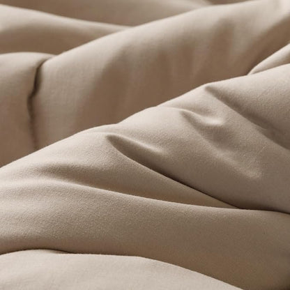 Khaki Flower Comforter Full Light Champagne Sunflower Print Bed Full Comforter 3 PCs Champagne Floral Comforter Set for Boys Girls Teens Bedroom Decor All Season Hotel Quality Comforter