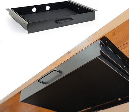 Under Desk Drawer For Desk, Standing Desk Drawer Attachment Under Desk Drawer Slide Out, Carbon Steel Office Drawers Under Desk Pull Out Undermount Drawer, Sliding Underdesk Drawer - 21.5*14*2.8 in