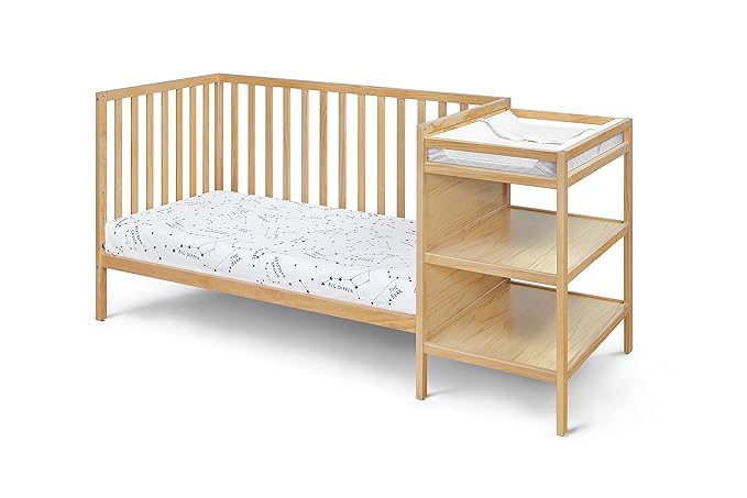 Suite Bebe Palmer Island 3-in-1 Convertible Crib and Changer Combo in Natural