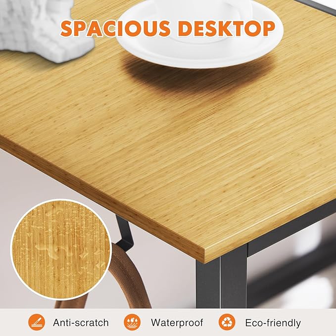 Sweetcrispy Small Computer Office Desk 32 Inch Kids Student Study Writing Work with Storage Bag & Headphone Hooks Modern Simple Home Bedroom PC Table