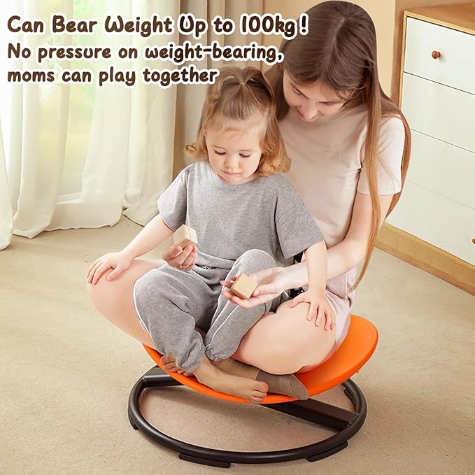 Kids Sensory Chair for Autism Kids Swivel Chair, Sensory Spin Chair Seat Improve Physical Coordination Wobble Chair for Kids Sit and Spin Relief of Motion Sickness