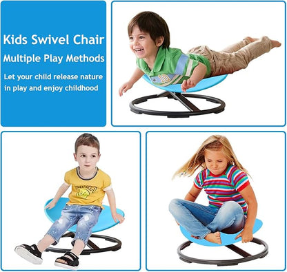 Kids Sensory Spinning Chair,Sit and Spin Swivel Chair for Kids Sensory,Kids Carousel Spin Sensory Chair,Kids Spinning Chair Metal Base Non-Slip Wobble Chair Sitting Comfortably