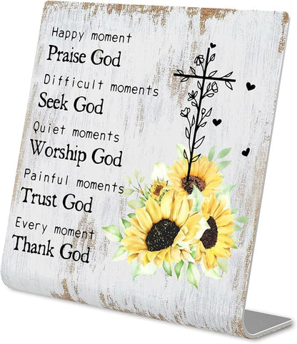 Christian Office Decor for Women Religious Gifts christian office supplies Faith Christian Gifts Prayer Room Decor for Office Desk Scripture Inspirational Home Decor XUV01