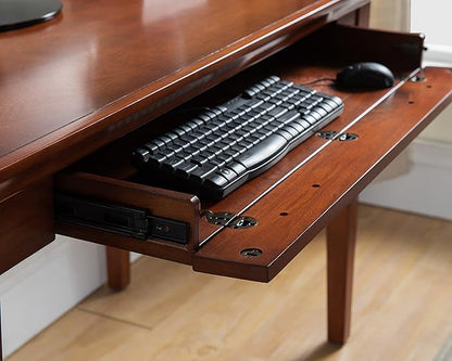 Leick Home 87400 Laptop Desk with Drop Front Keyboard Drawer, Westwood Cherry