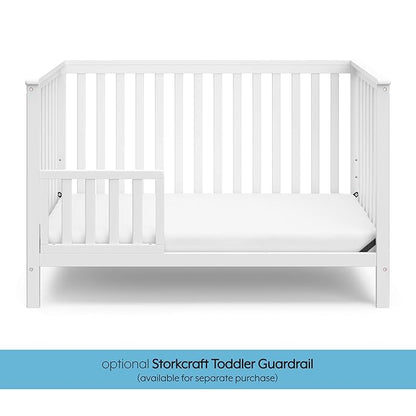 Storkcraft Hillcrest 4-in-1 Convertible Crib (White) - Converts to Daybed, Toddler Bed, and Full-Size Bed, Fits Standard Full-Size Crib Mattress, Adjustable Mattress Support Base