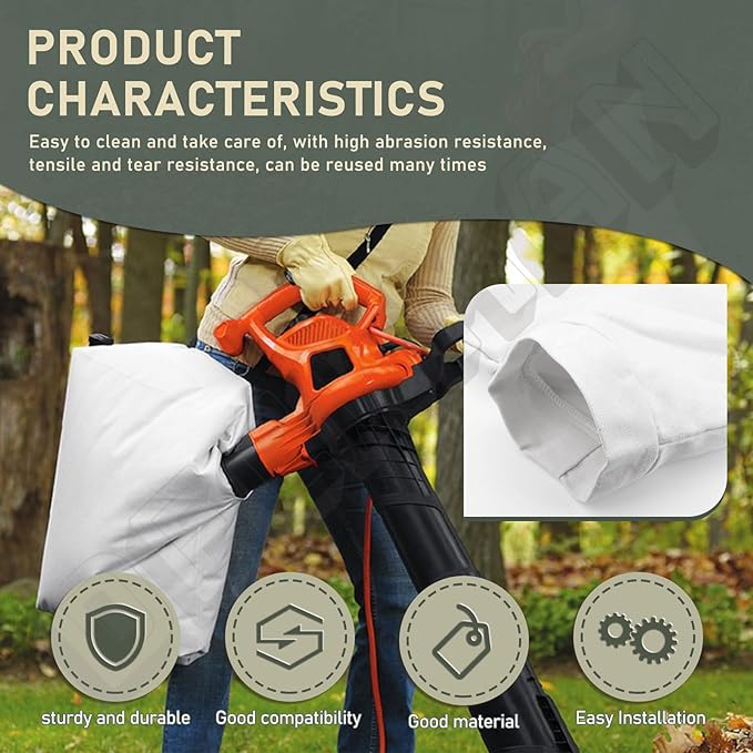 DECKMAN Blower Debris Vacuum Bag/Leaf Blower Vac Bag Compatible with Portland 12 Amp 3-in-1 Electric Blower Vacuum Mulcher 62337