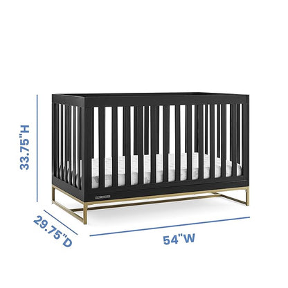 Delta Children Jade 4-in-1 Convertible Crib - Greenguard Gold Certified, Ebony/Bronze