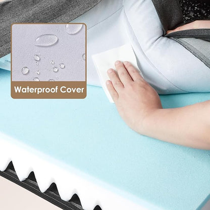 EHEYCIGA Orthopedic Dog Bed for Large Dogs, Waterproof Memory Foam with Sides, Non-Slip Bottom and Egg-Crate Foam Couch Bed with Washable Removable Cover, Dark Grey