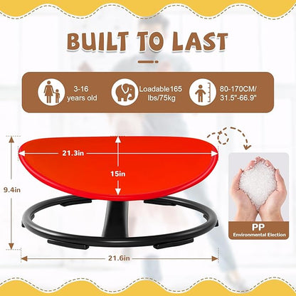 Zhenx Spinning Chair for Kids, Autism Kids Swivel Chair, Kids Sensory Chair, Spinning Chair for Autistic Kids & ADHD Children, Sit and Spin Training Body Coordination(Red)