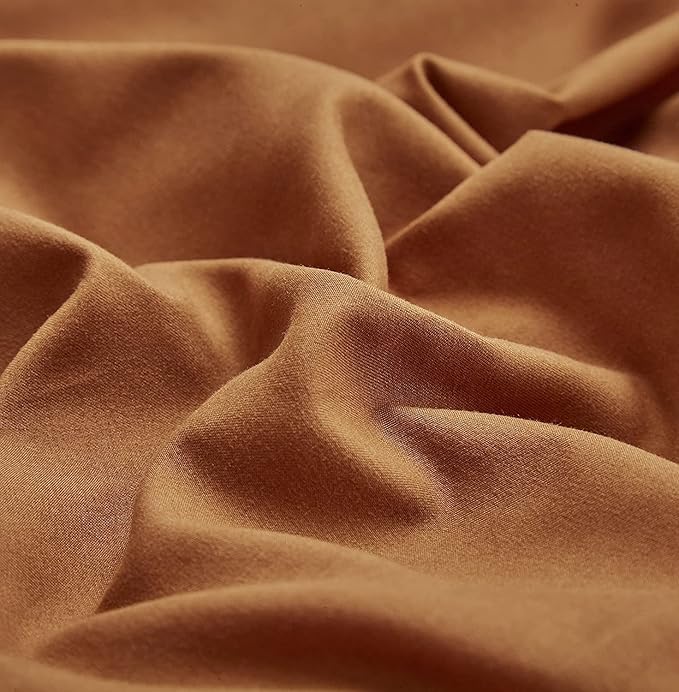 Pumpkin Color Comforter Sets Solid Cinnamon Color Bedding Set Cal King 3 PCs Pumpkin Comforter Sets for Women Girls Breathable Soft Bedroom Collection Solid Rust Color Adults Pumpkin Bedding
