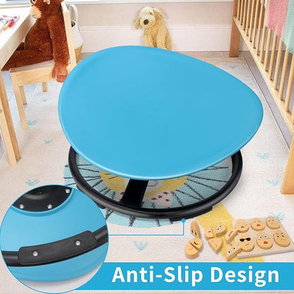 Kids Sensory Swivel Chair, Autism Sensory Chair, Spinning Chair for Autistic Kids, Small Space, Spin Seat, Metal Base, Non-Slip Design, Blue