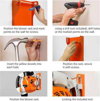 Blower Rack for Stihl BG-50,BG-56,BG-66,BG-86, Handheld Blower Holder Mount Rack
