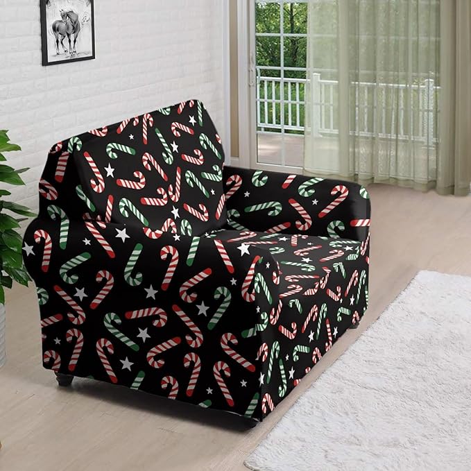 FKELYI Christmas Furniture Protector Easy Going Stretch Sofa Slipcover Non-Slip Sofa Couch Cover Washable Sofa Slipcovers S