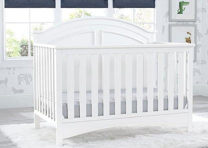 Delta Children Haven 6 Drawer Dresser, White + Perry 6-in-1 Convertible Crib - Greenguard Gold Certified, White (Bundle)