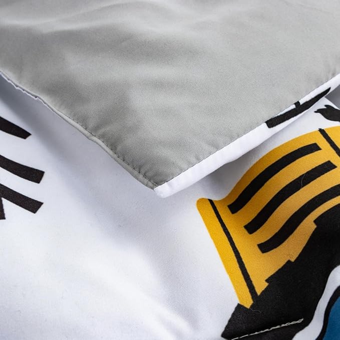 NTBED Construction Truck Twin Comforter Set for Boys Kids Forest Vehicles Excavator Tractor Lightweight Microfiber Cars Bedding Sets