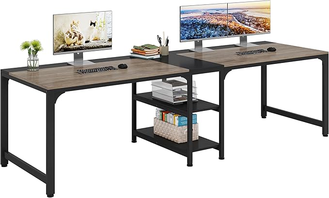 90.5 Inch Large Double Home Office Compuer Desk Two Person Study Table