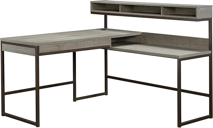 Sauder Manhattan Gate L-Shaped Desk, Mystic Oak finish
