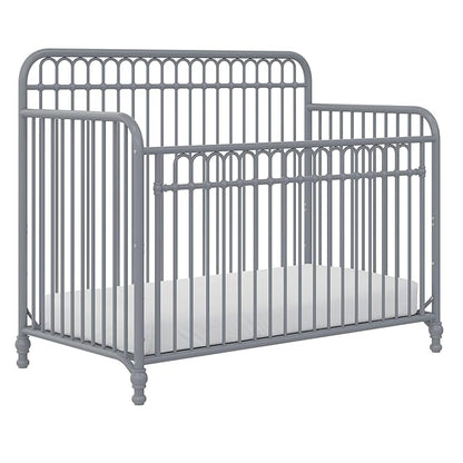 Little Seeds Ivy 3-in-1 Convertible Metal Crib, Dove Gray